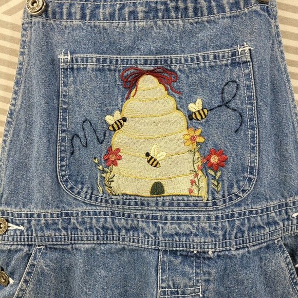 Denim Jean Overall Small Shortall Bumble Bee - Picture 3 of 6
